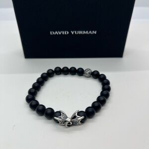 David Yurman black onyx spiritual bead bracelet with waves 8mm
